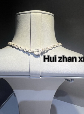 Hui zhanxi 培育祖母绿木佐色Ab款不规则复古颈链锁骨链项链