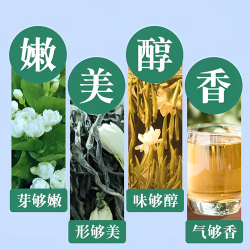 【买一送一】2026新茶良平茉莉花茶浓香型茶叶绿茶花茶两袋共500g - 图0