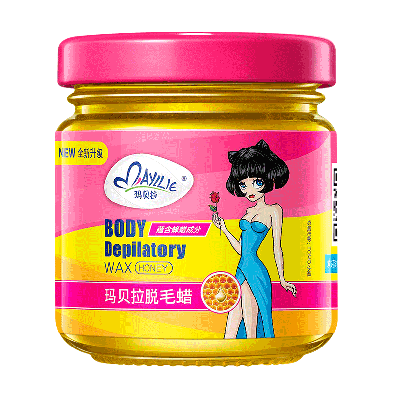 mayllie玛贝拉旗舰店玛贝拉脱毛蜜蜡脱全身腋下私处腿毛非永久男女士脱毛膏100g3