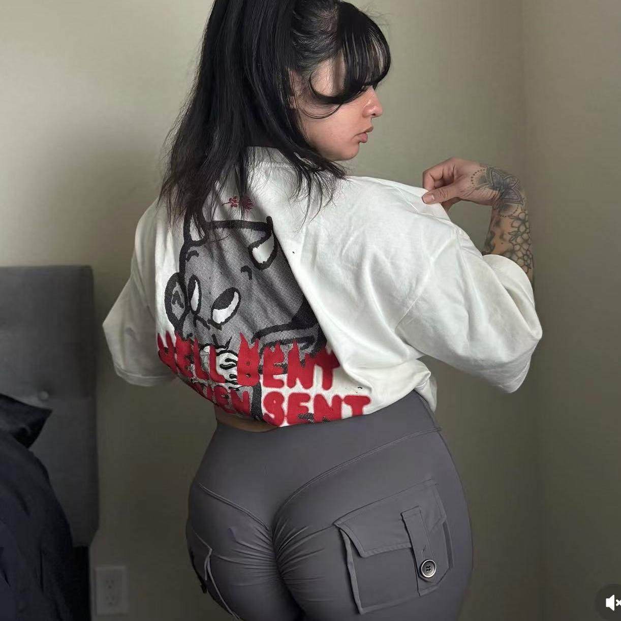 TTWOLVES定织全棉水洗黑五限定CV小恶魔男女同款运动健身T恤D162,淘宝优惠券,粉丝福利购,淘宝优惠卷