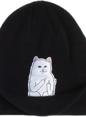 美潮RIPNDIP中指贱猫针织冷帽