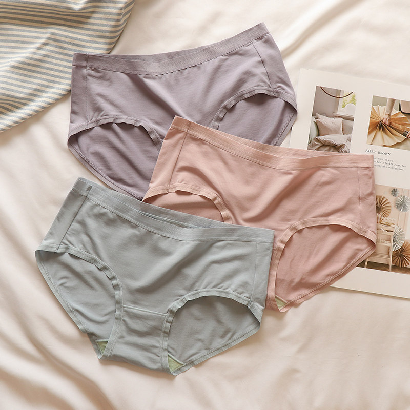 莫代尔内裤女中腰日系简约女士三角短裤透气无痕舒适包臀抗菌裤头,淘宝优惠券,粉丝福利购,淘宝优惠卷