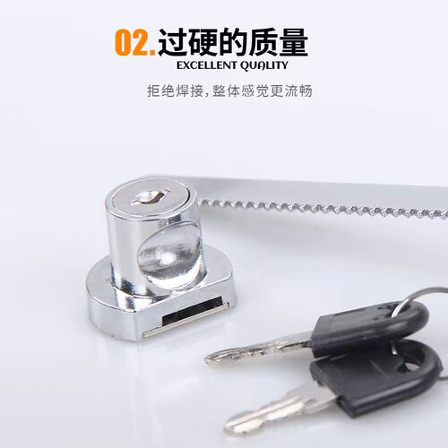 玻璃柜子锁锯齿锁推拉柜门锁展示柜文件柜玻璃柜台锁移门锁橱窗锁 - 图0
