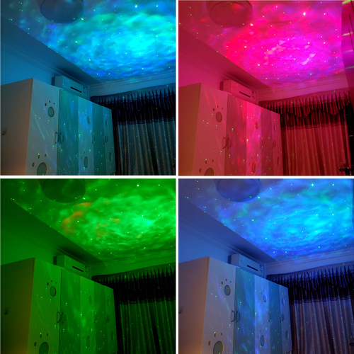 星空灯投影灯蹦迪七彩3D视觉LED北极激光满天星卧室情调氛围灯 - 图3