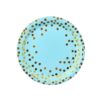 Disposable environmentally friendly paper tableware blue gold dot set
