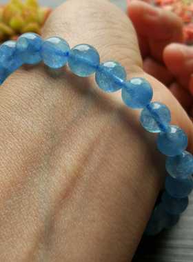 【寂寞五岁】湛蓝色～海蓝宝手链8mm