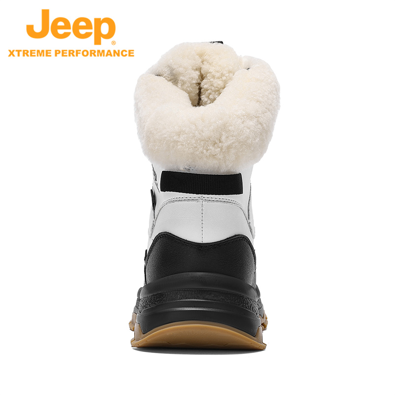 Jeep/户外雪地靴女羊毛极地防寒冬季防水防滑马丁靴棉鞋登山鞋男 - 图0