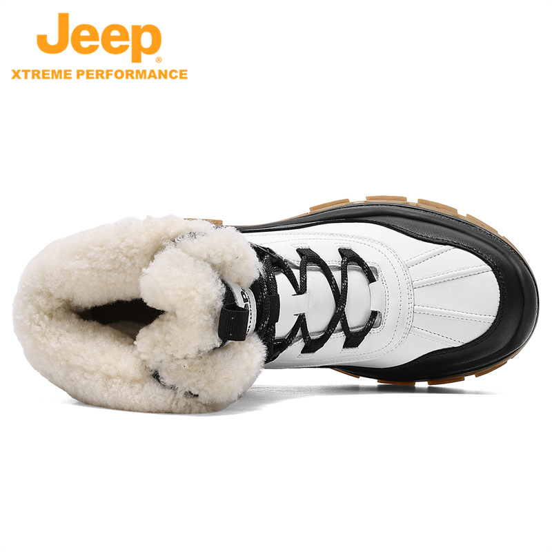 Jeep/户外雪地靴女羊毛极地防寒冬季防水防滑马丁靴棉鞋登山鞋男 - 图1