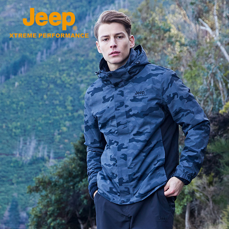 吉普三合一两件套加绒加厚冲锋衣男外套登山服户外服装可拆卸 Jeep 吉普三合一两件套加绒加厚冲锋衣男外套登山服户外服装可拆卸 Jeep