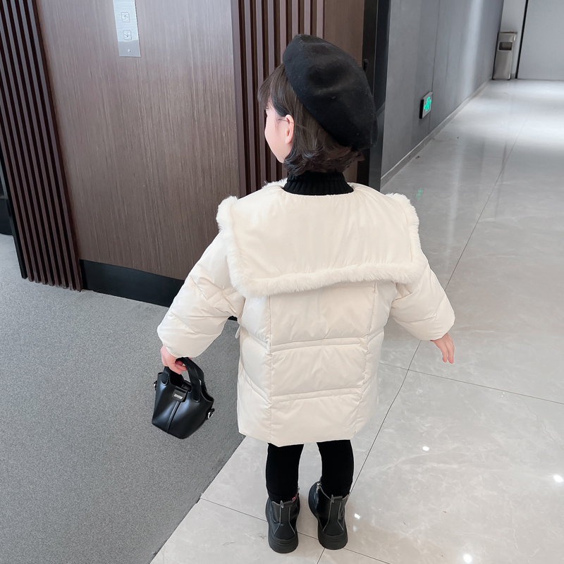 女童冬季羽绒服中长款2023洋气冬装儿童小女孩加厚防寒服保暖外套