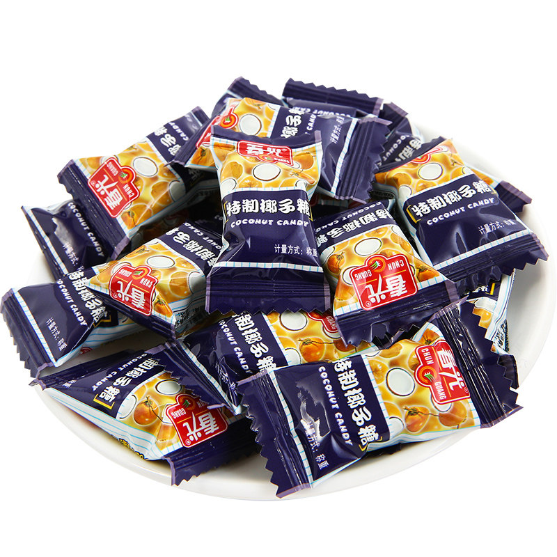 春光椰子糖特制水果硬糖500g约100颗海南结婚喜糖果散装零食_虎窝淘