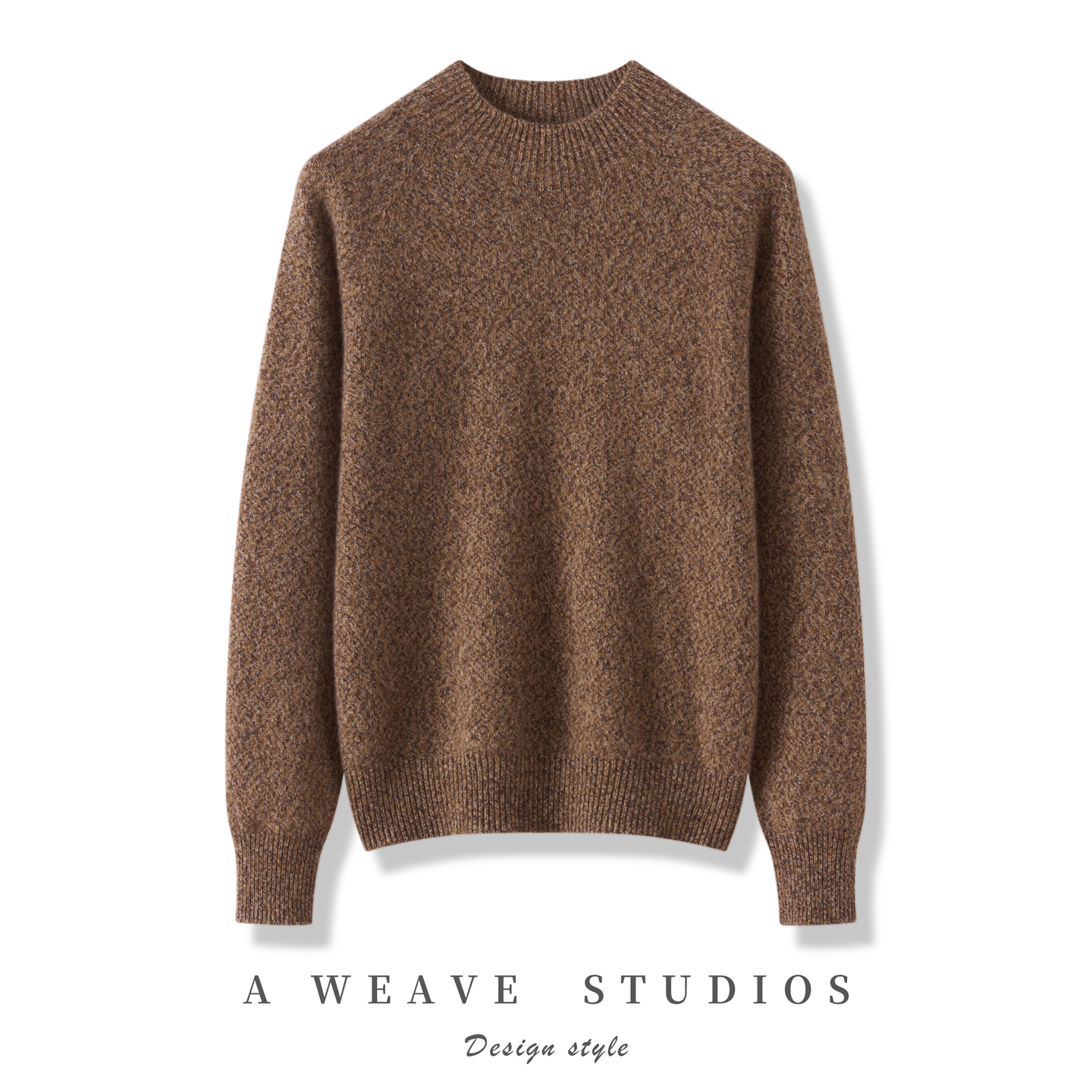 2025秋冬新款无缝100%纯山羊绒衫女半高领加厚宽松花纱百搭针织衫 - 图2