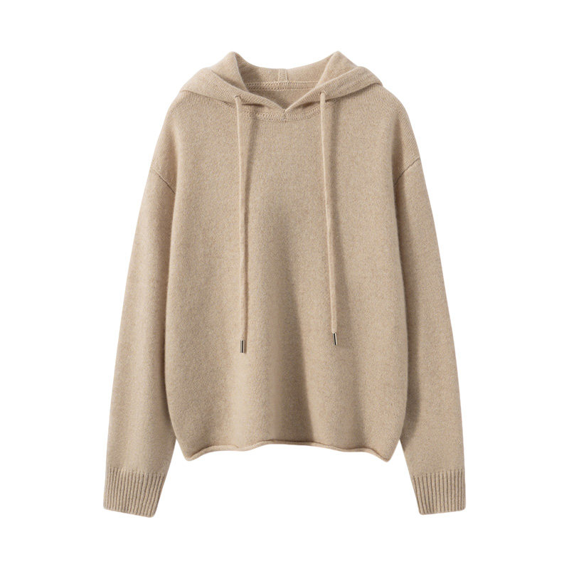 2025秋冬新款100%山羊绒衫加厚连帽休闲简约百搭帽衫宽松保暖卫衣,淘宝优惠券,粉丝福利购,淘宝优惠卷