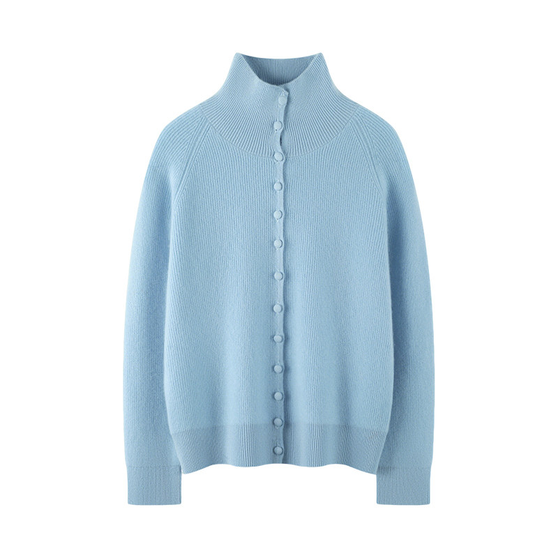 2025秋冬新款100纯山羊绒开衫女高领元宝针厚款简约通勤针织外搭,淘宝优惠券,粉丝福利购,淘宝优惠卷