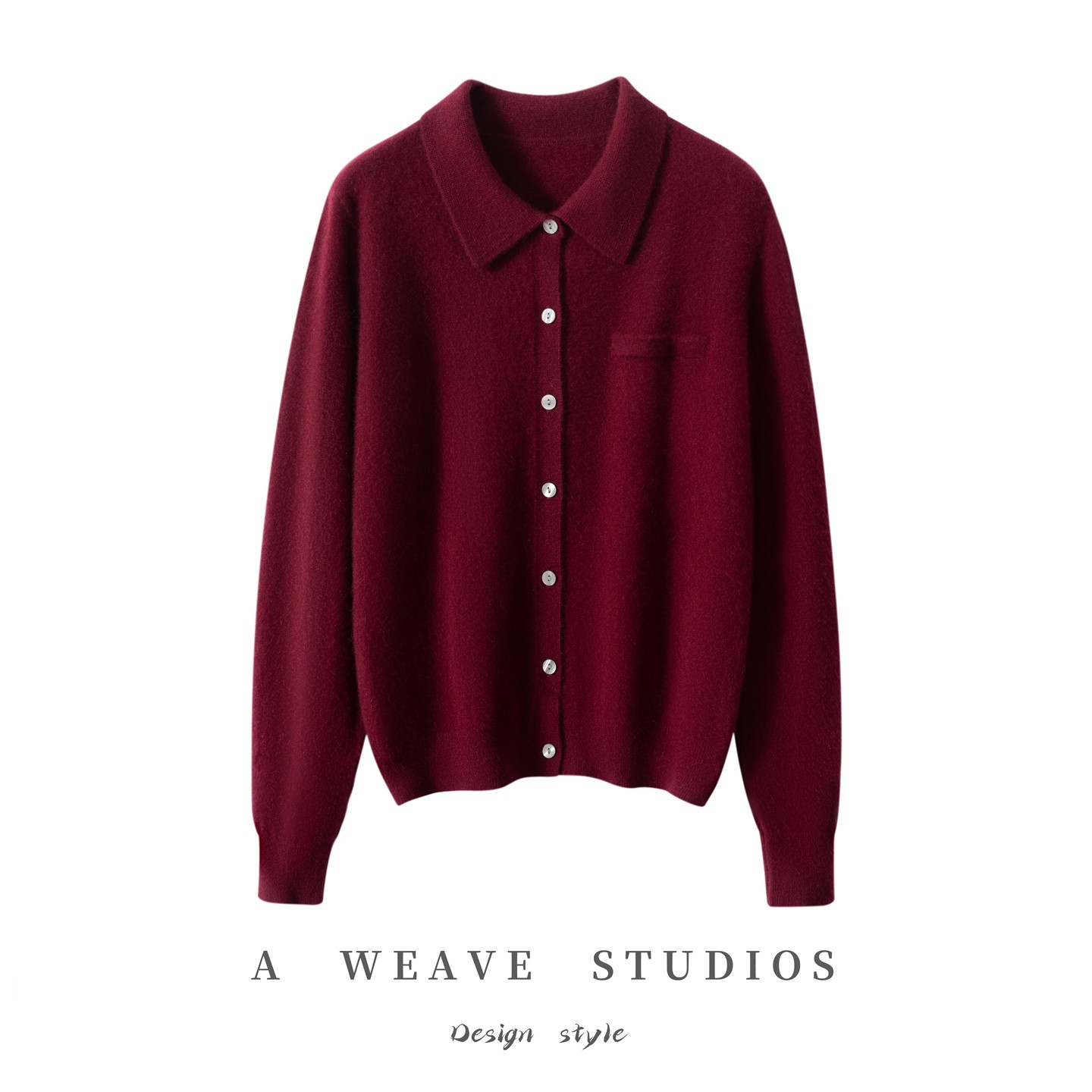 秋冬新款100%山羊绒开衫女Polo领假兜宽松简约百搭针织打底衫毛衣,淘宝优惠券,粉丝福利购,淘宝优惠卷