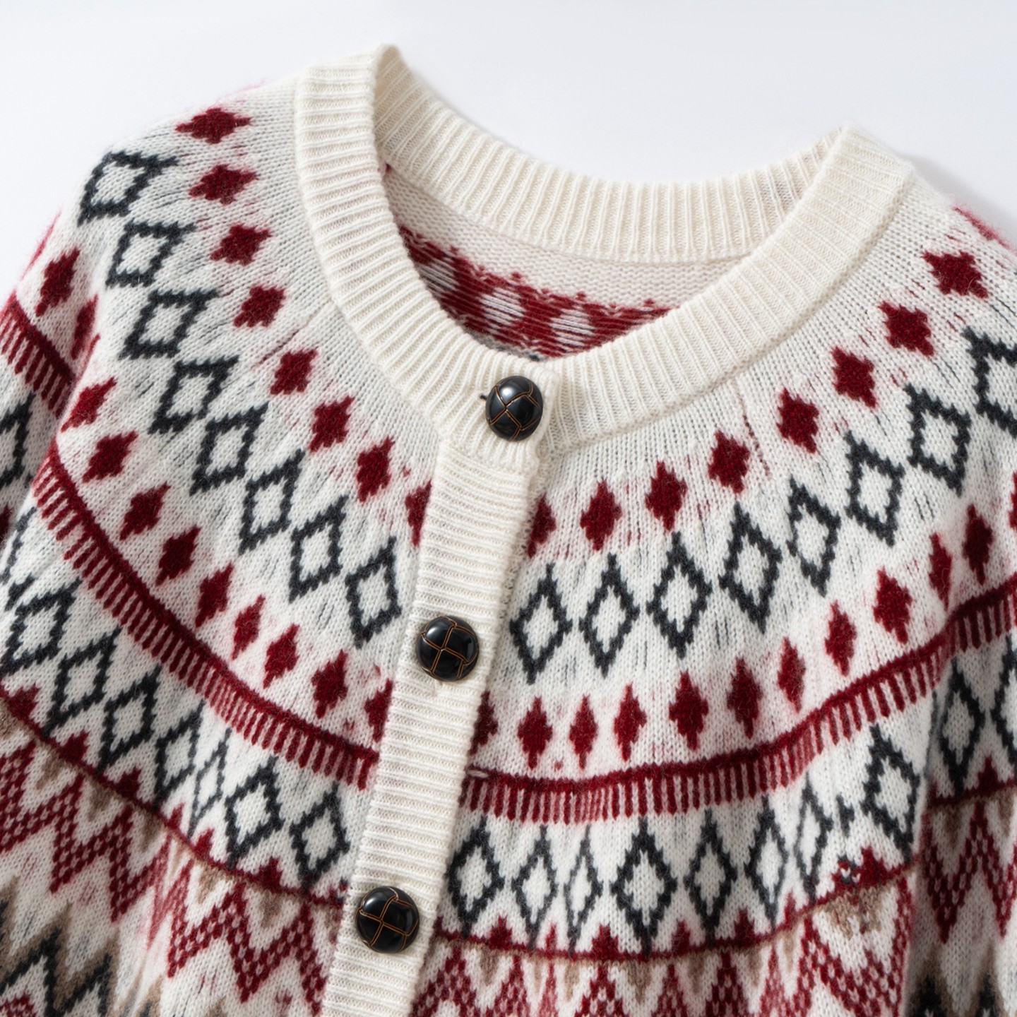 100%山羊绒衫女加厚圆领民族风系扣开衫新款秋冬保暖针织长袖上衣,淘宝优惠券,粉丝福利购,淘宝优惠卷