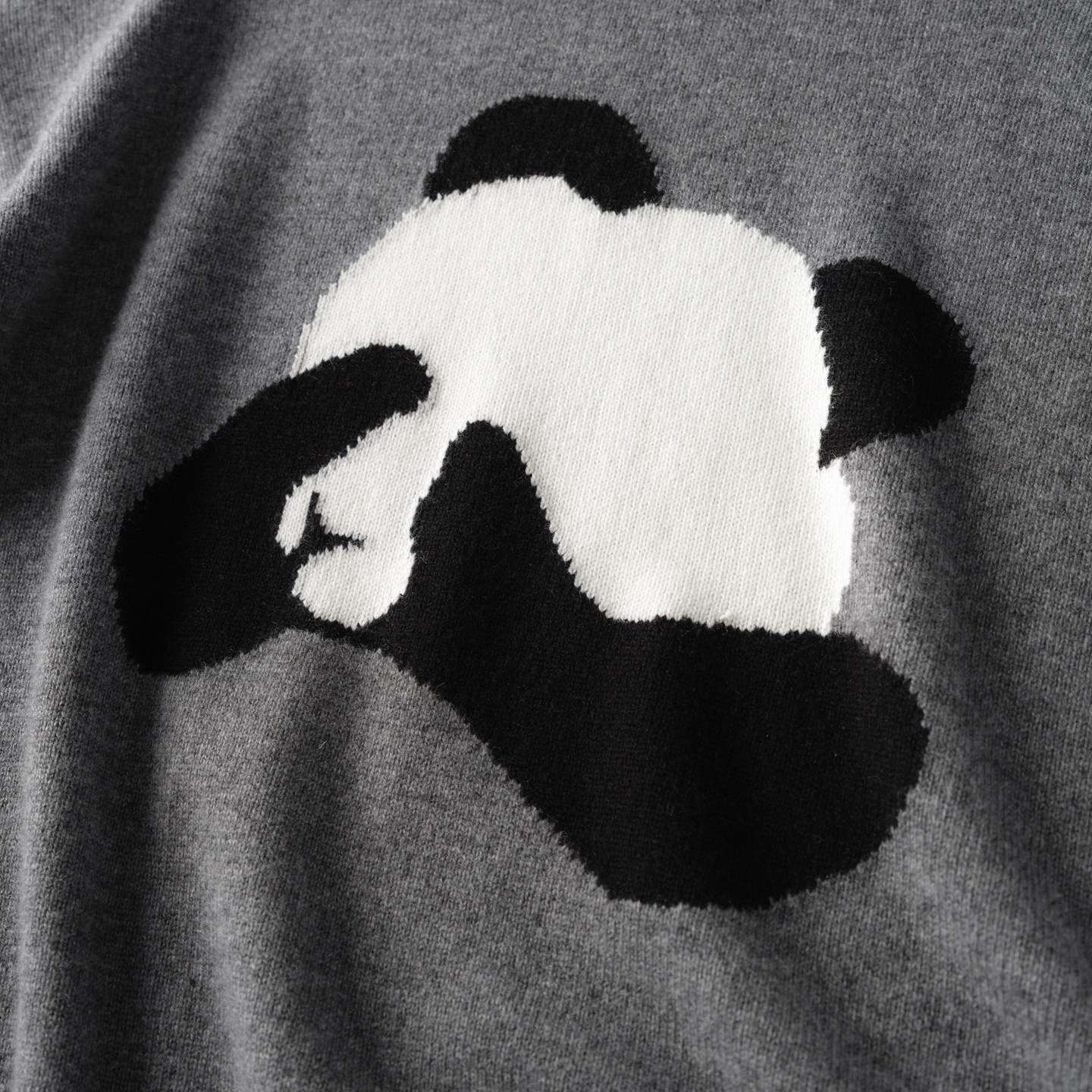 2025秋冬新款女羊绒衫100%纯山羊绒加厚宽松嵌花熊猫时尚针织套衫,淘宝优惠券,粉丝福利购,淘宝优惠卷