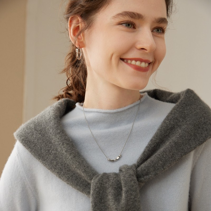 半高领羊绒衫女100纯山羊绒毛衣秋冬新款宽松上衣卷边针织打底衫,淘宝优惠券,粉丝福利购,淘宝优惠卷