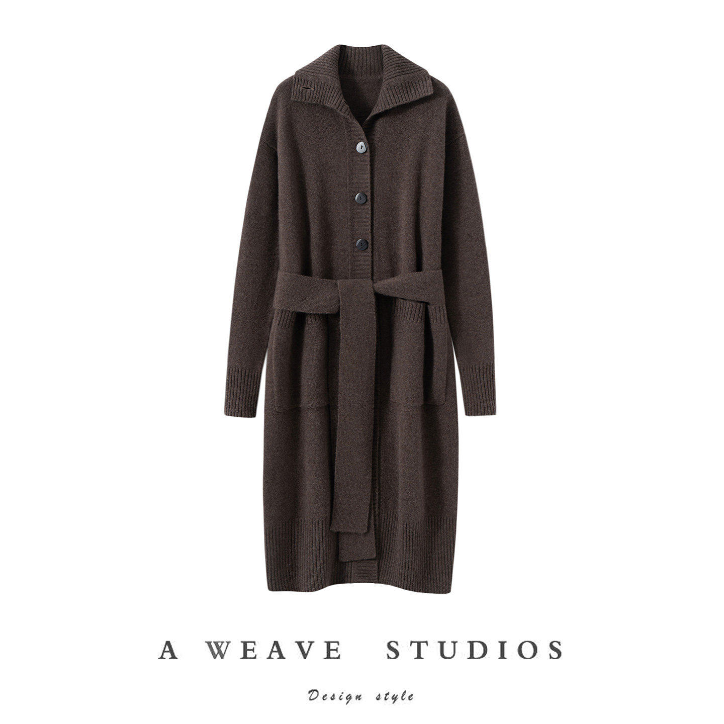 100%山羊绒翻领厚实保暖外套中长款纯色简约针织开衫时尚慵懒风女,淘宝优惠券,粉丝福利购,淘宝优惠卷