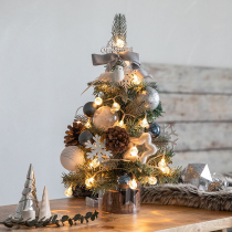 Christmas new ins and wind Small Korean emulated luminous desktop Christmas tree swing pieces 2023 Christmas decorations