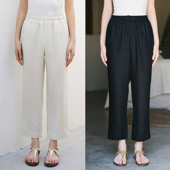 梭家｜寻常日记｜超好穿舒服纯亚麻休闲直筒裤夏季清凉透气九分裤