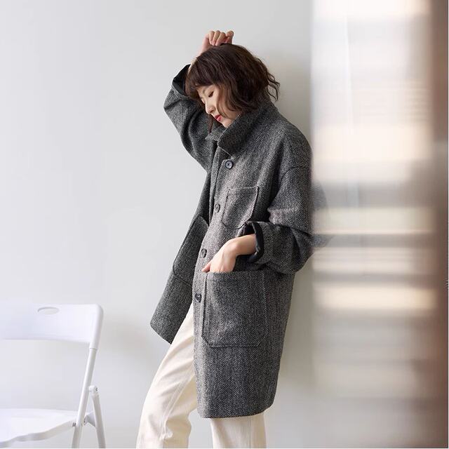 梭家|岁月的长镜头|英国进口哈里斯面料英伦风秋冬中长款羊毛大衣