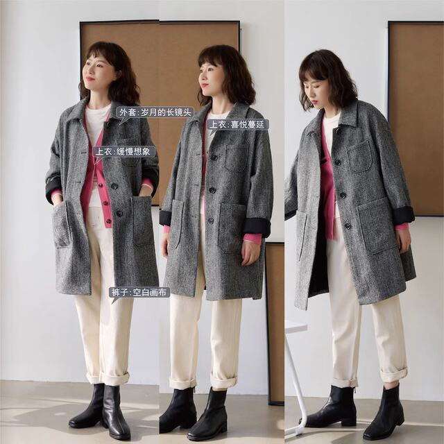 梭家|岁月的长镜头|英国进口哈里斯面料英伦风秋冬中长款羊毛大衣