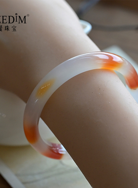 天然俏色玛瑙手镯一物一图饰品女
