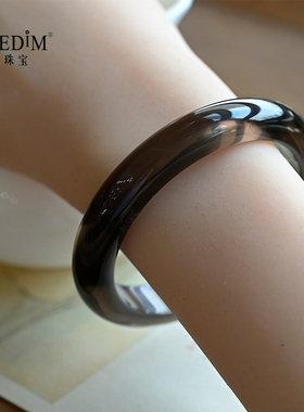 正品天然冰曜石手镯正圈高冰女款