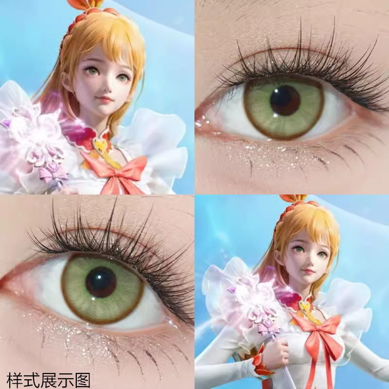 巴啦啦小魔仙COS美瞳和平精英严莉莉美琪美雪小蓝显色蓝绿粉紫ZQ - 图2