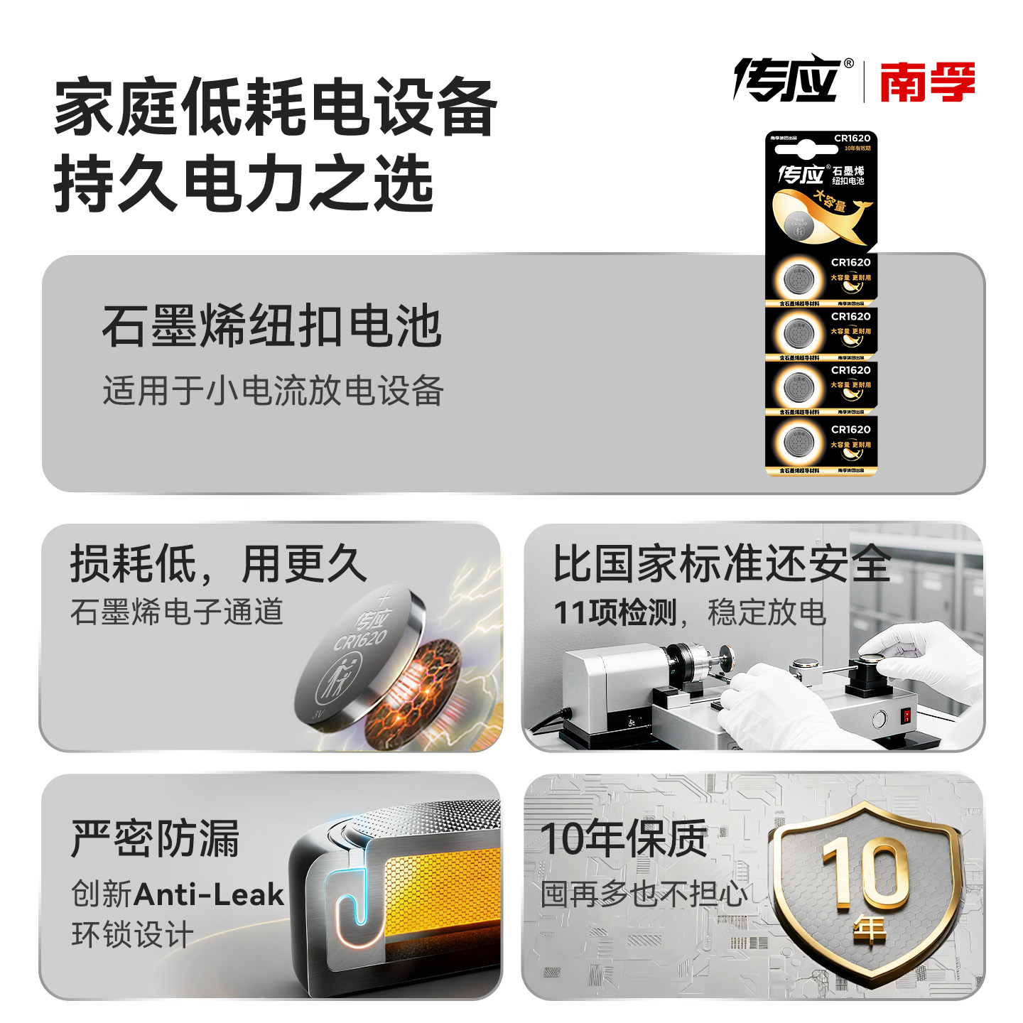 南孚传应纽扣电池CR1620 3V适用马自达睿翼东风标致马三马六星骋标志307 308奔腾汽车钥匙电池遥控器电子 - 图1