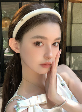 今日小香~白色蝴蝶结发箍细款舒服不勒头复古巨好看头箍发卡头饰