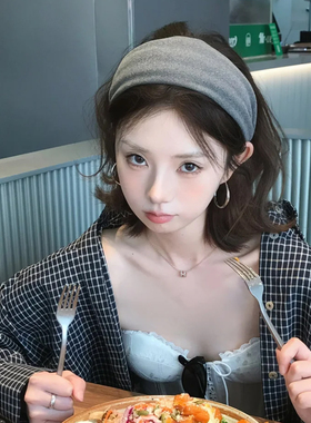 深灰色发箍女款夏2025年新款加宽大头围宽边高颅顶神器头箍发窟