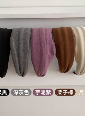 拿捏腔调！灰色高颅顶发箍女款高级感宽边时尚头箍显脸小短发发卡