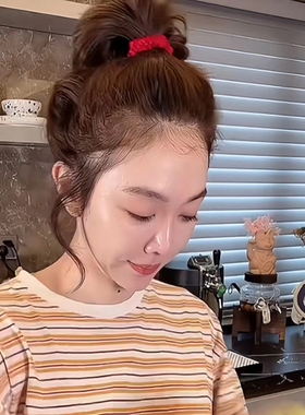 姜妍同款桑蚕丝小号真丝红色发圈女小肠圈睡觉护发高级不伤发头饰