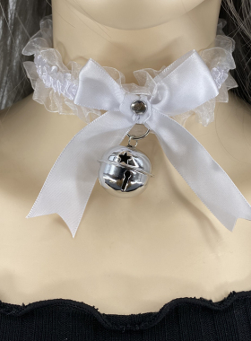 抖音同款圣诞节摇铃变装铃铛项链挂脖子配饰项圈女颈带蝴蝶结铃铛