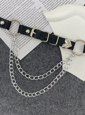 网红原宿ins暗黑洛丽塔少女朋克哥特风格装饰jk颈链黑色链条项链
