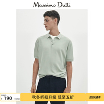 Discount season Massimo Dutti mens clothing 2023 new base pure cotton textured short sleeves polo shirt 00959303915