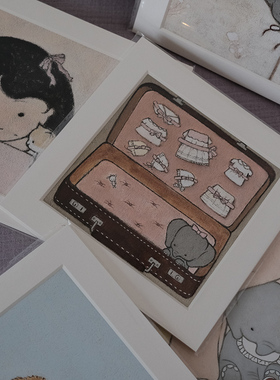 猫冬商店 皮革授权正品萌宠温暖治愈系小动物微喷装饰画