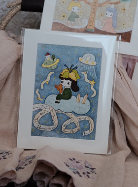 猫冬商店/Zoeeeeelab亲笔签名奇幻世界微喷复制装饰画