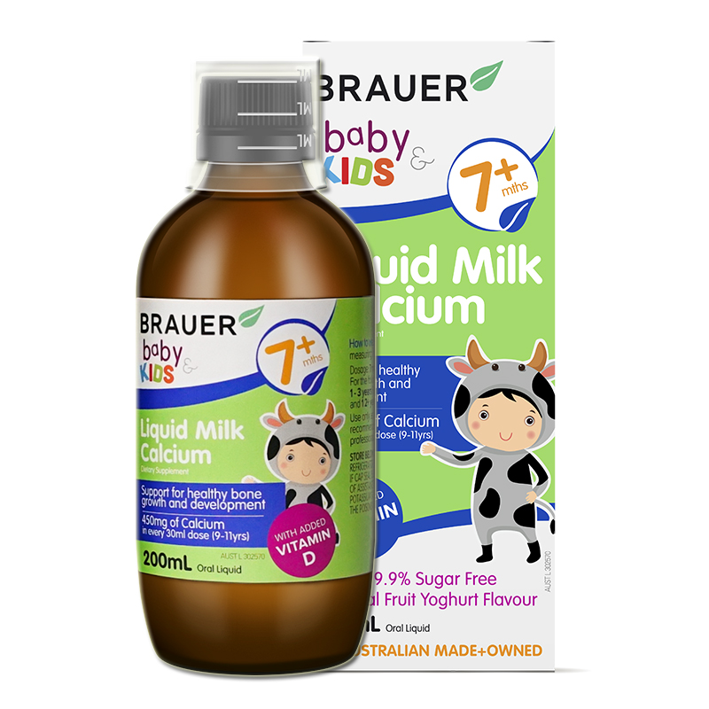 斯诺宝海外专营店澳洲小绿瓶Brauer蓓澳儿婴幼儿乳钙补钙片VD儿童液体钙可购dha0
