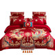 120 long velvet cotton full cotton dragon and phoenix embroidery four-piece set