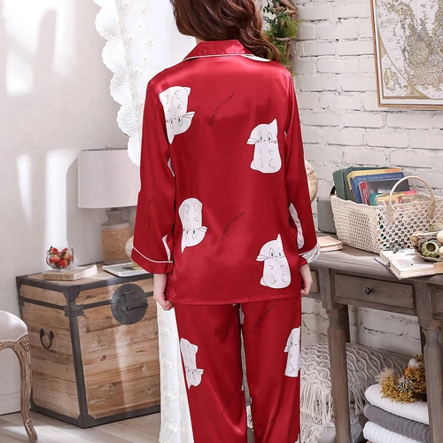 Демисезонная пижама для влюбленных, мужской тонкий шелковый летний демисезонный осенний лонгслив для отдыха