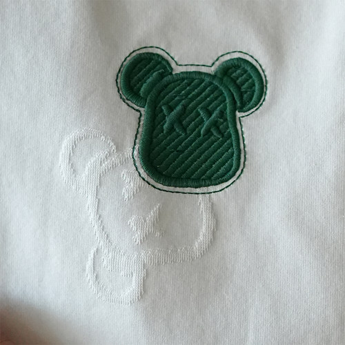 韩版潮流提花刺绣小熊短袖体恤男士夏季潮牌宽松圆领休闲半袖T恤 - 图2