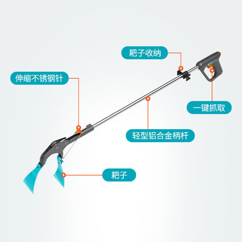 德国原装进口GARDENA嘉丁拿不锈钢长柄捡垃圾夹拾物器环卫工 - 图0