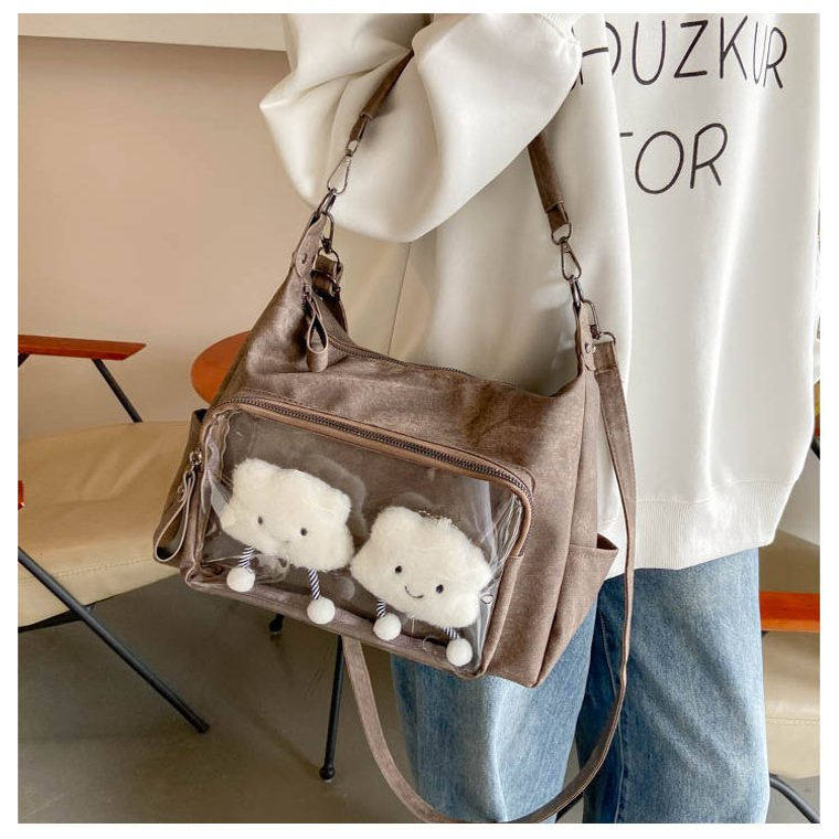 百搭单肩娃包透明谷子包吧唧痛包二次元小食量日常休闲斜挎托特包,淘宝优惠券,粉丝福利购,淘宝优惠卷