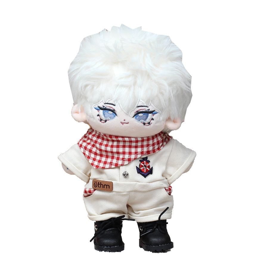 棉花娃娃男娃20cm原创娃衣牛仔连体服套装男玩偶公仔帅气男孩礼物 - 图3