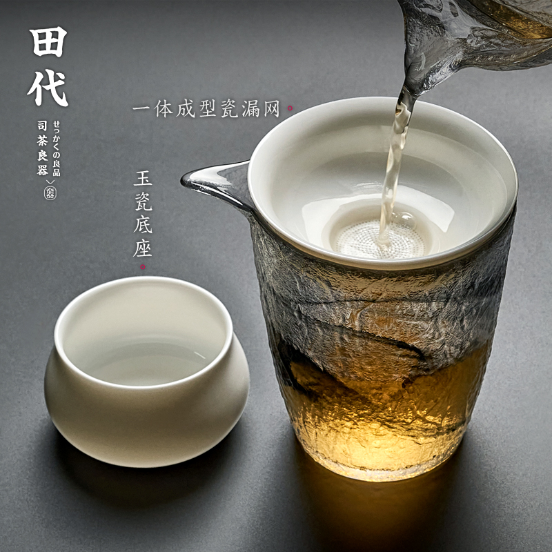 日式玉瓷茶漏 手工陶瓷泡茶滤器功夫茶具配件细密茶叶过滤网茶漏 - 图0