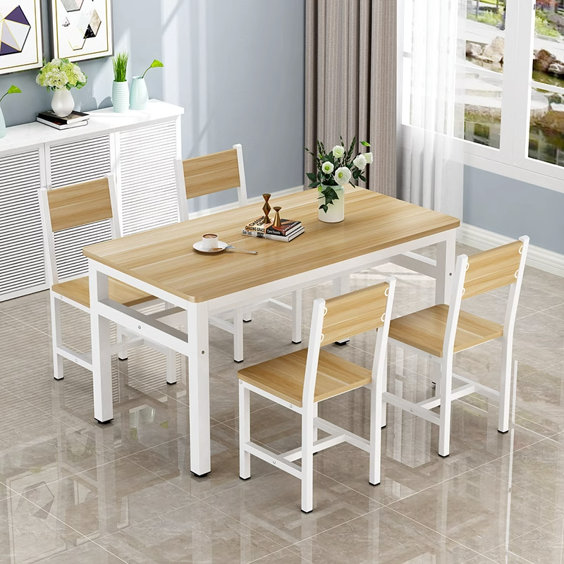 现代餐桌小户型家用吃饭桌子长方形快餐桌椅组合一桌2椅4椅简约易 - 图0