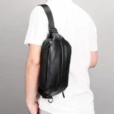 鸿岩袋鼠 Нагрудная сумка, кожаная сумка через плечо, универсальный мобильный телефон на одно плечо, поясная сумка, из натуральной кожи, в корейском стиле